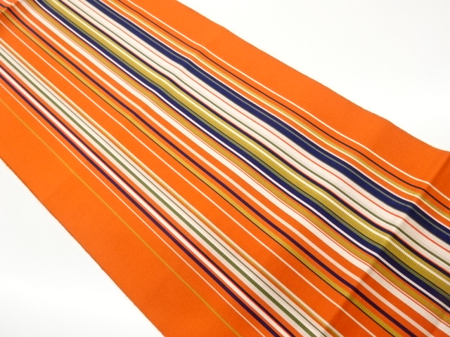 本場筑前博多縞模様織出し名古屋帯